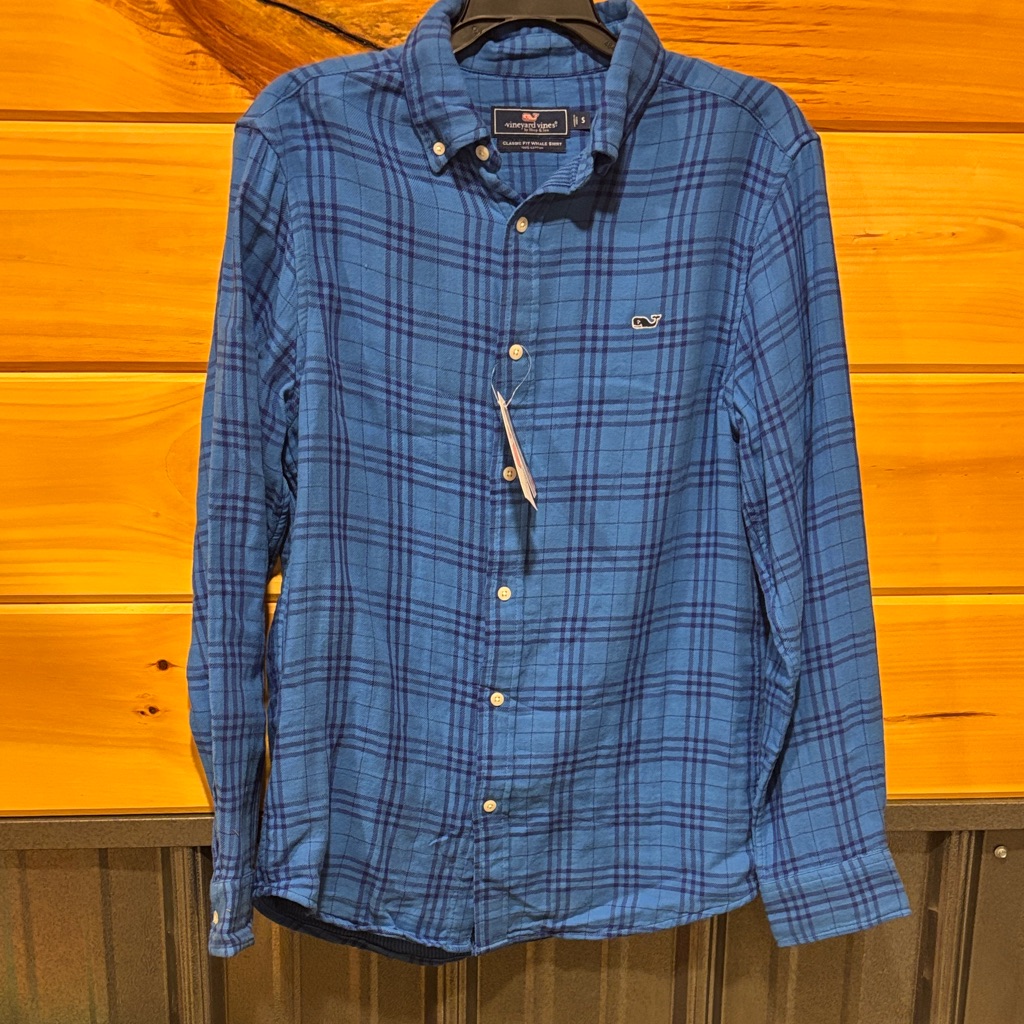 Vineyard Vines Blue Checkered Men's Shirt Button Down Nwt Size Small